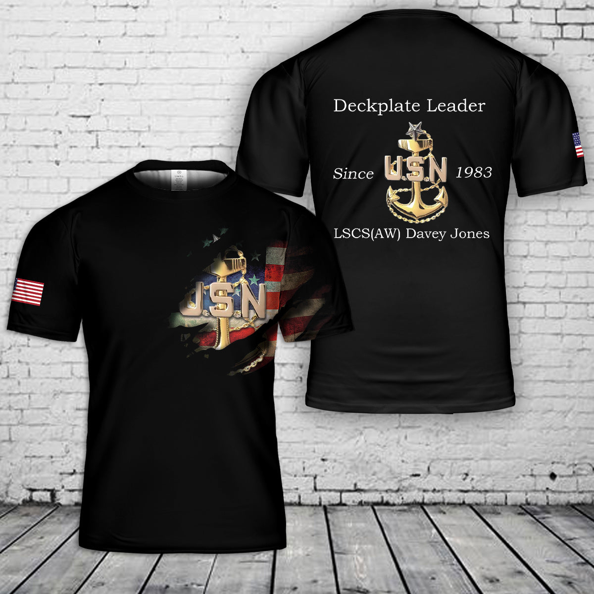Custom Name & Position US Navy Chief 3D T-Shirt