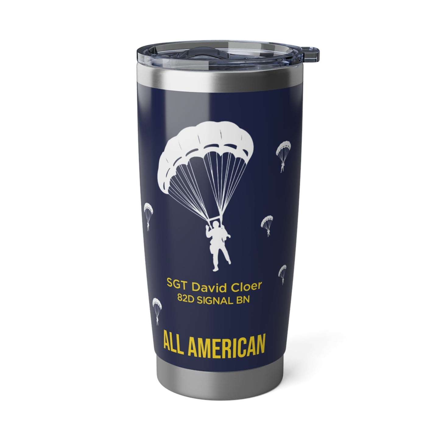 Custom Name, Rank & Unit US Army 82nd Airborne Tumbler 20oz