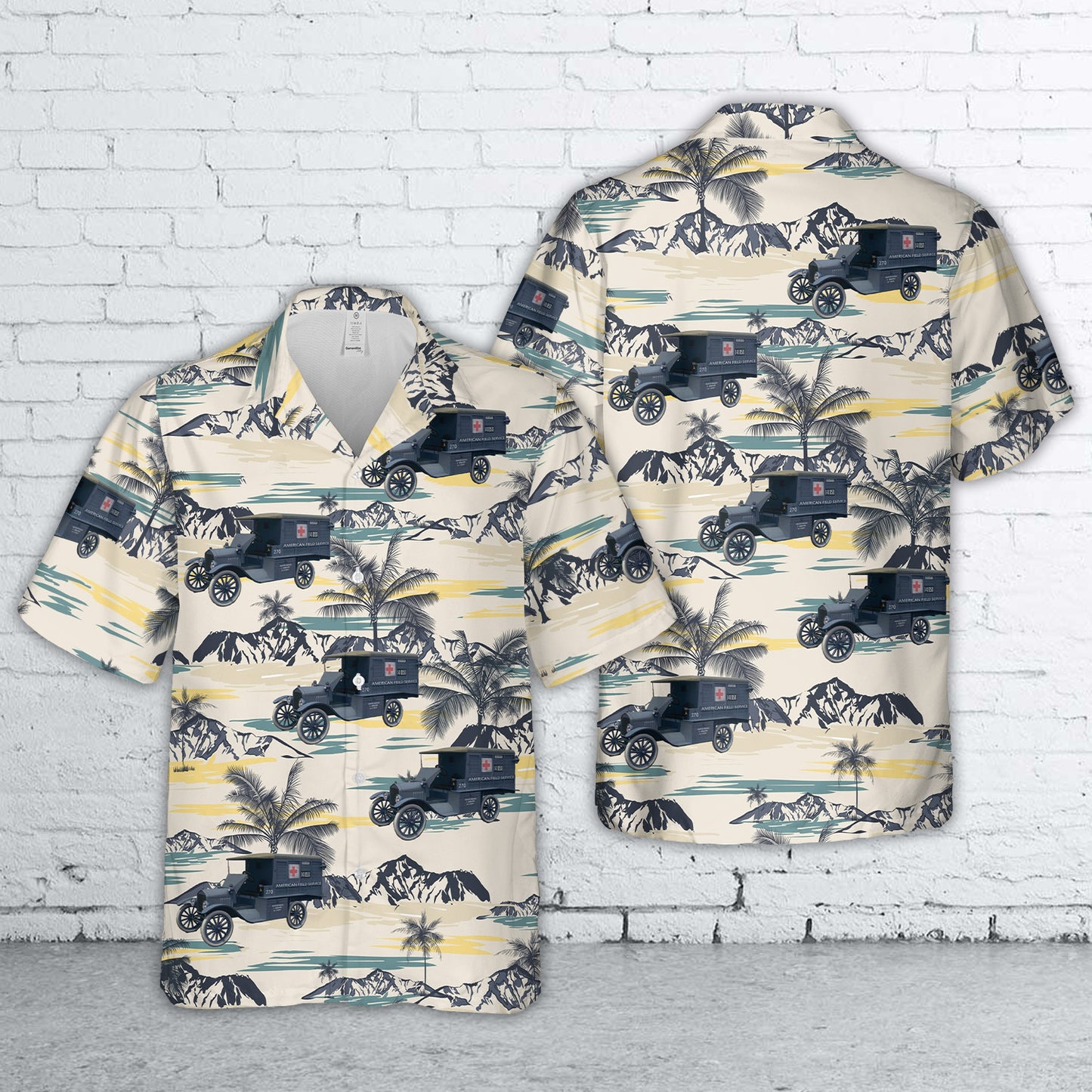 1917 Ford Model T Ambulance Hawaiian Shirt