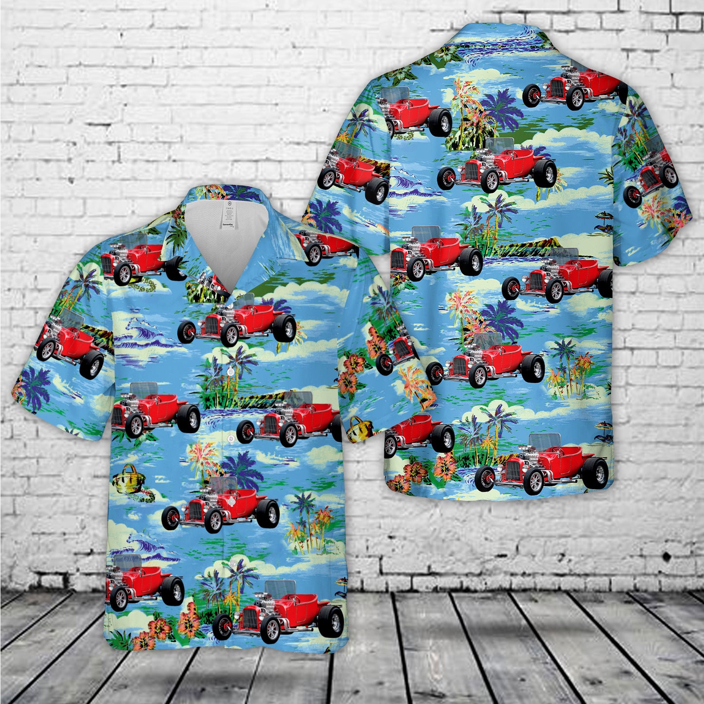 1923 Ford T-Bucket Hot Rod Red Hawaiian Shirt