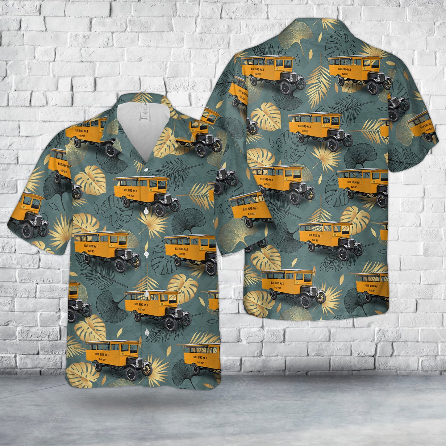 1927 "Blue Bird No. 1" School Bus Hawaiian Shirt