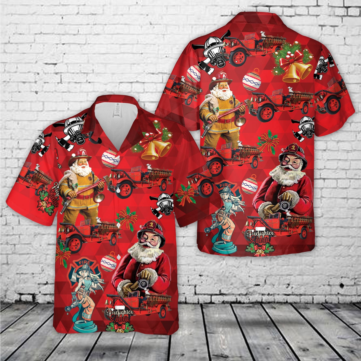 1929 Ford Model AA fire truck Christmas Hawaiian Shirt
