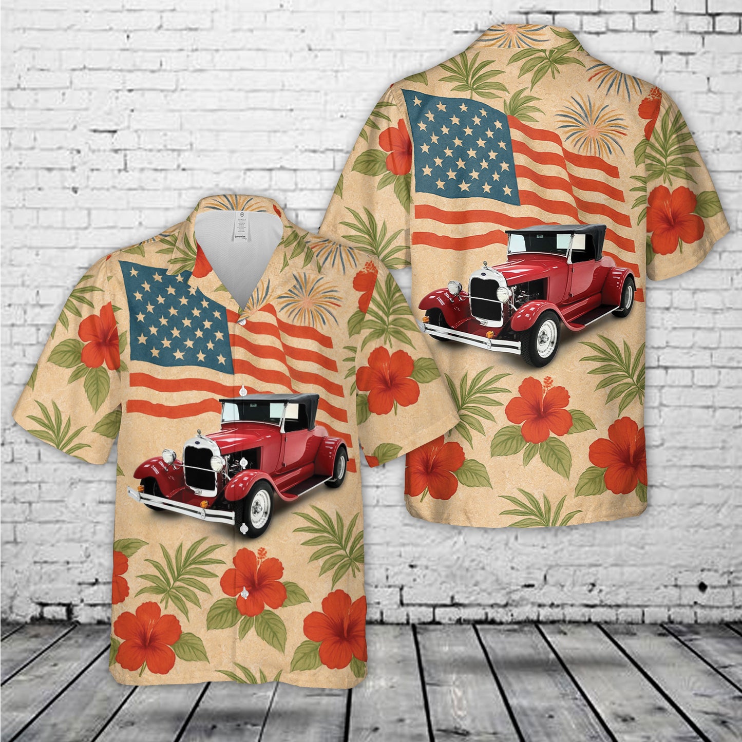 1929 Ford Model A, 4th Of July Hawaiian Shirt