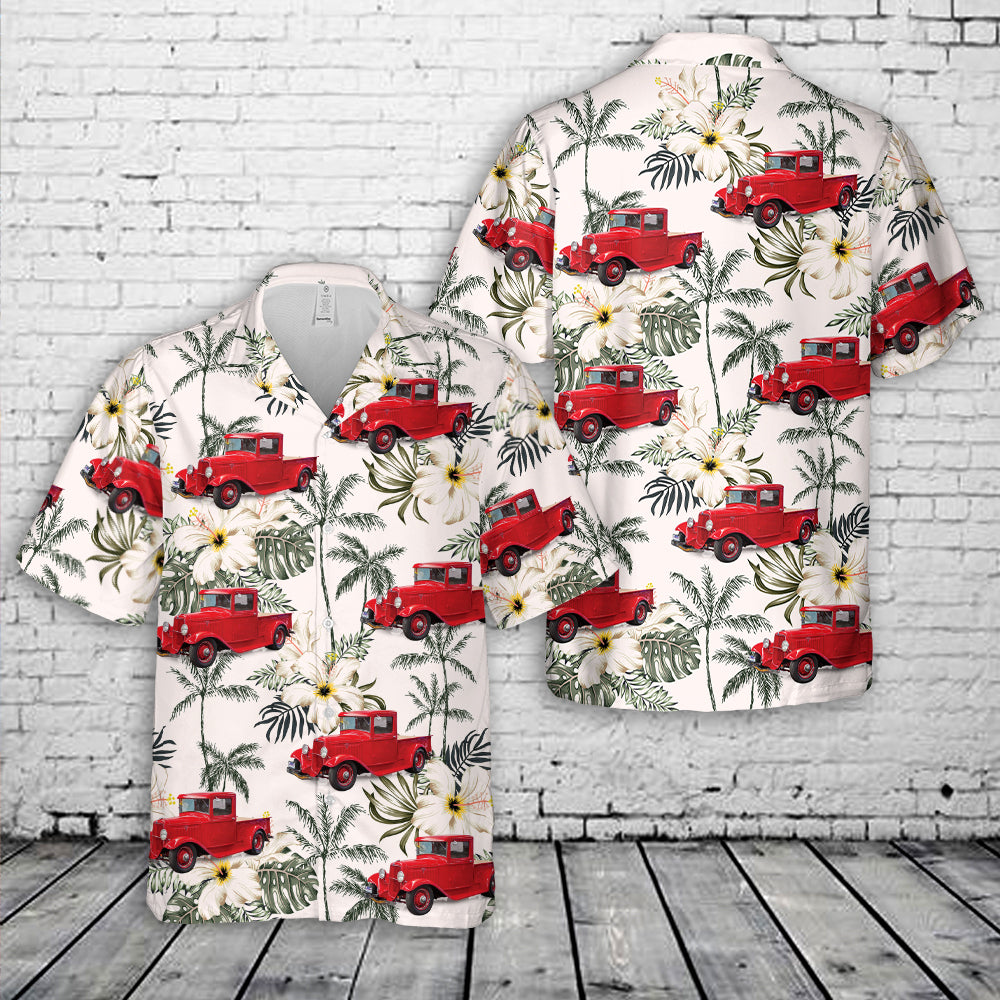 1934 Ford Model 40 Hot Rod Pickup Truck Hawaiian Shirt