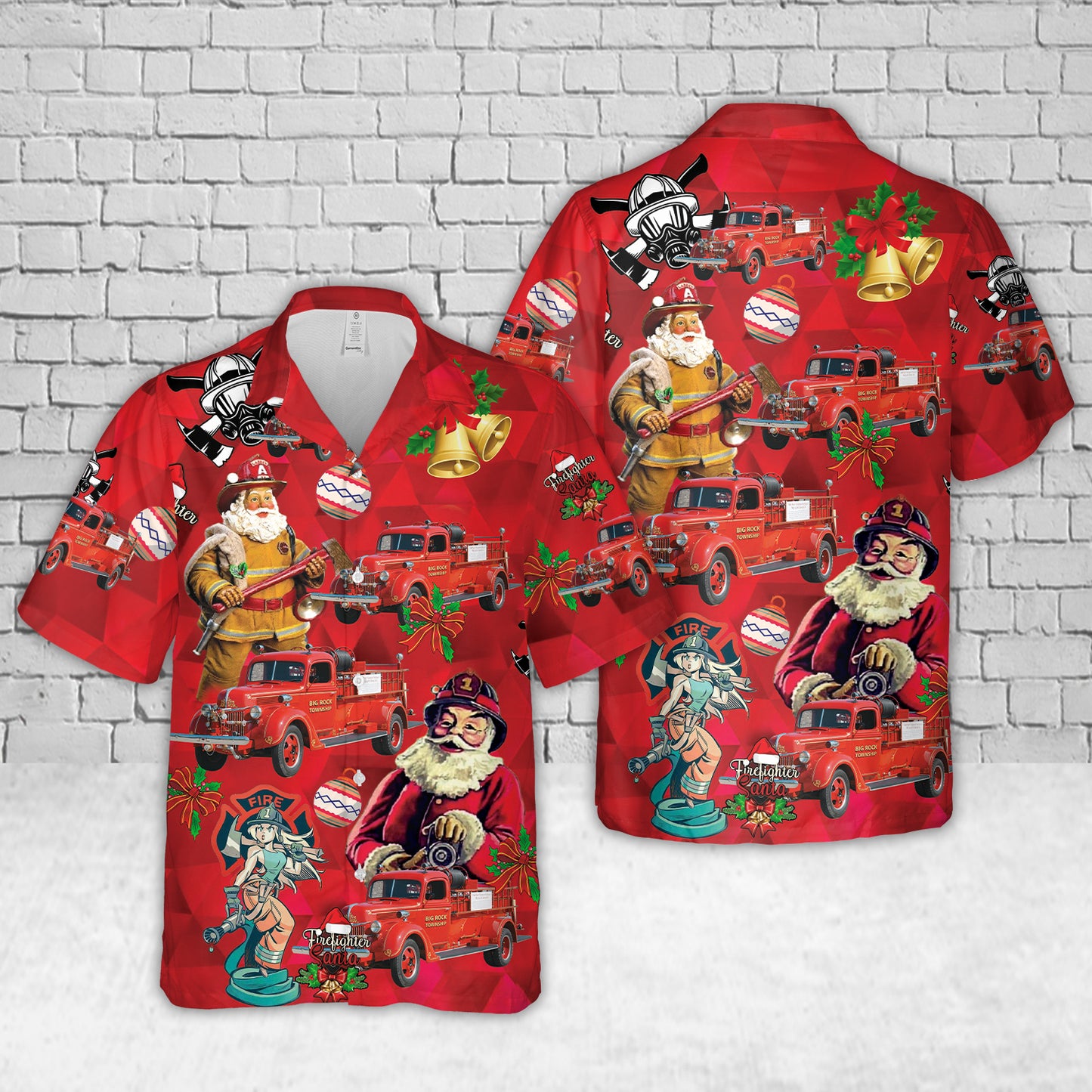 1940 Ford Regular Fire Truck Christmas Hawaiian Shirt