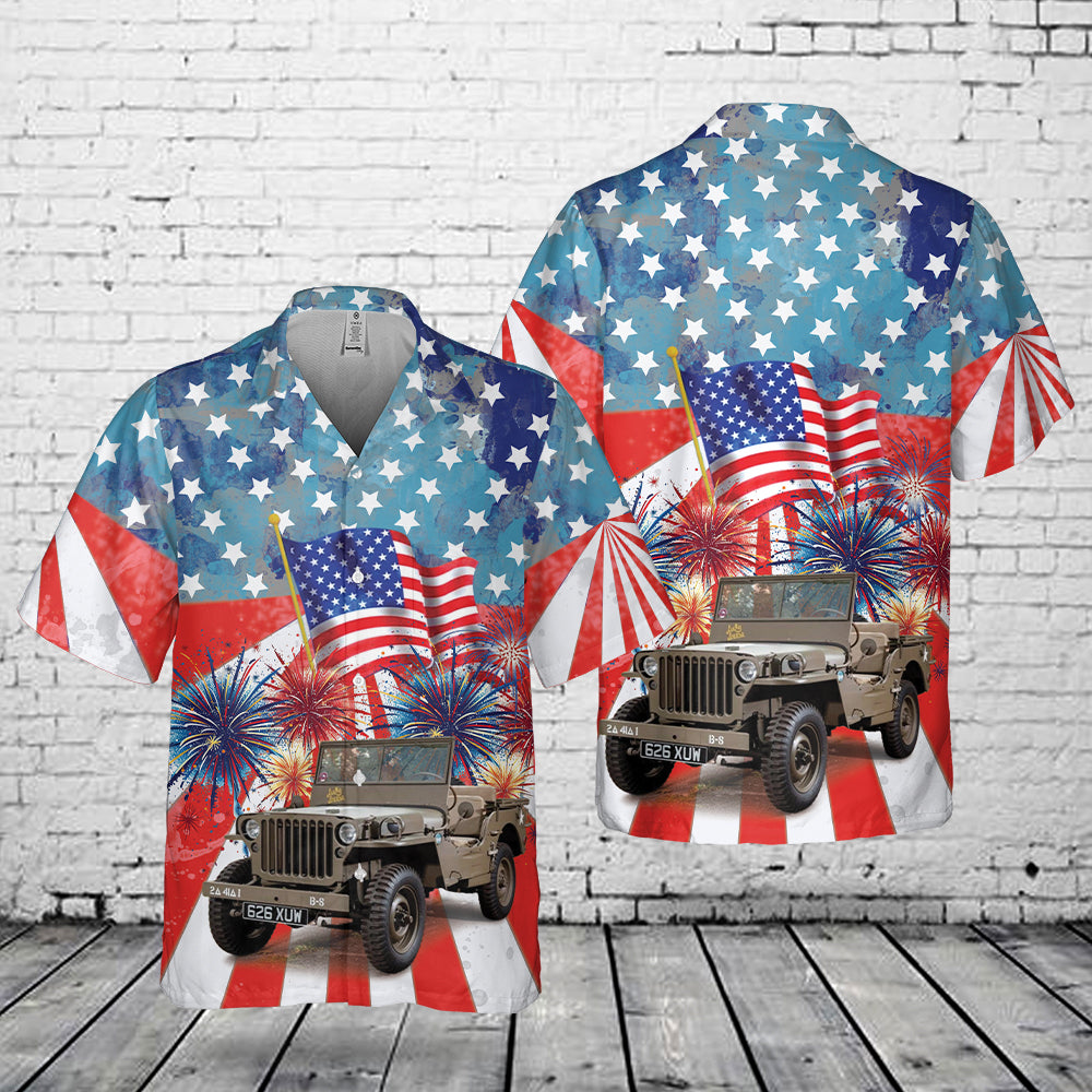 1942 Willys MB Jeep, 4th Of July Hawaiian Shirt – Merch Gears