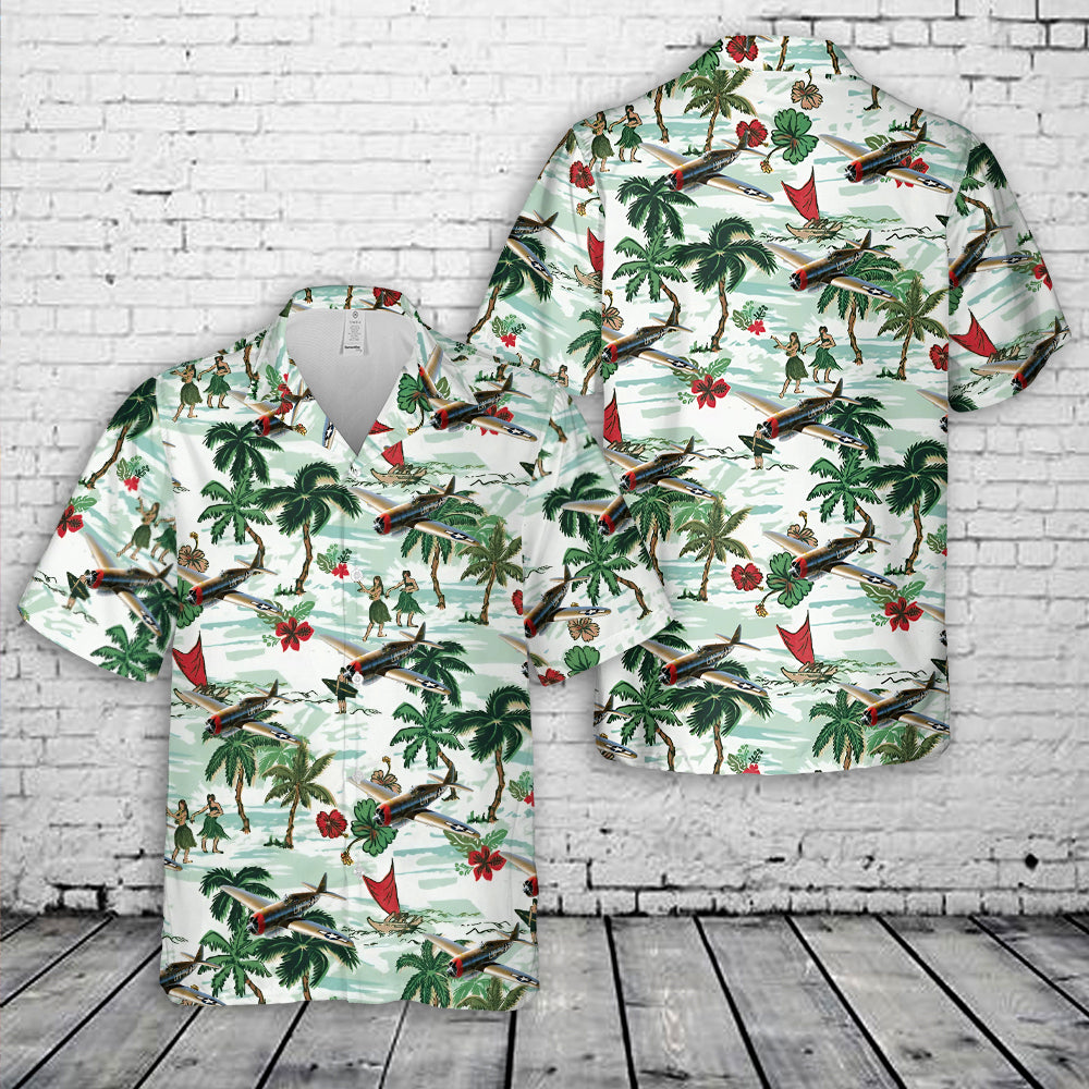 1944 Republic P-47 Thunderbolt "Spirit of Atlantic City, NJ" UN-M 284487 63rd FS, 56th FG, 8th AF, USAAF Hawaiian Shirt