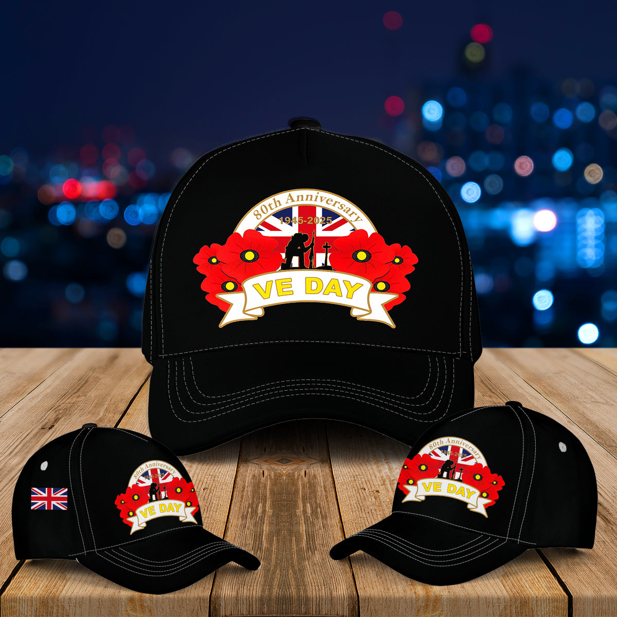 1945-2025 Victory in Europe VE Day Baseball Cap