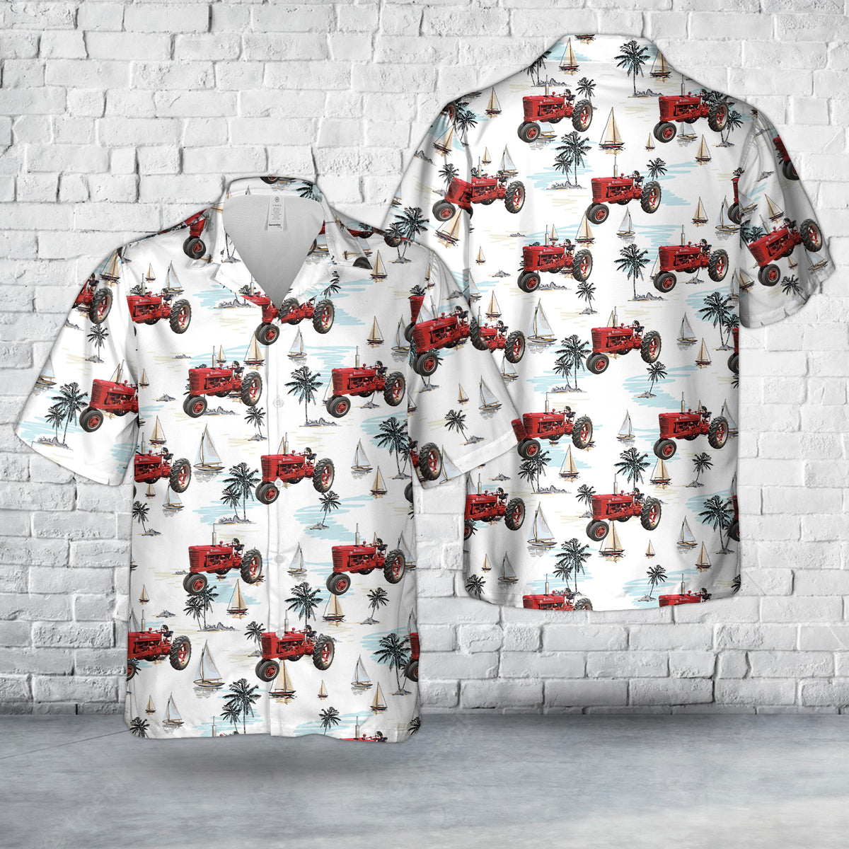 1947 Farmall M 2WD Tractor Hawaiian Shirt