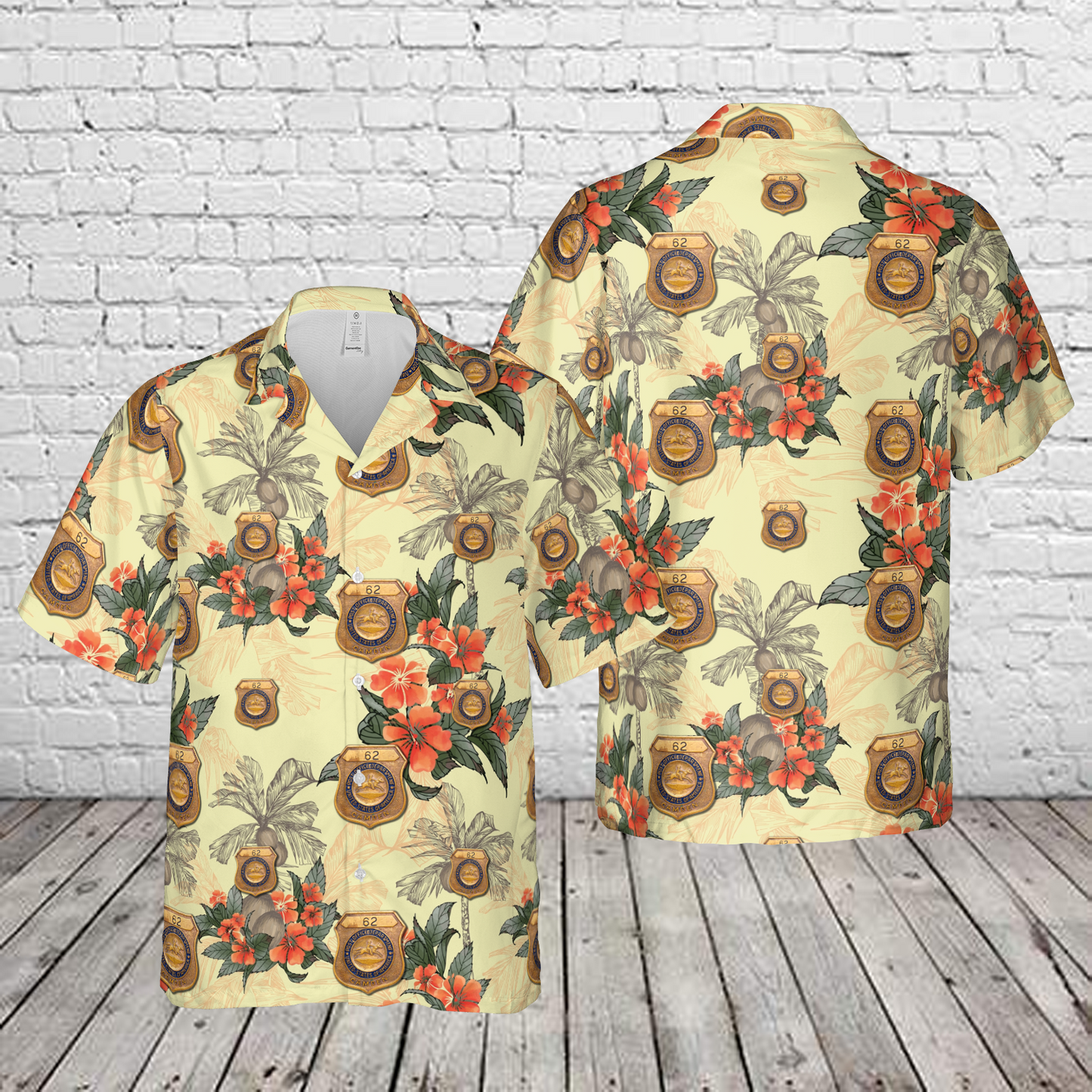 1950s US Post Office Dept Clerk Badge Camden NJ Hawaiian Shirt