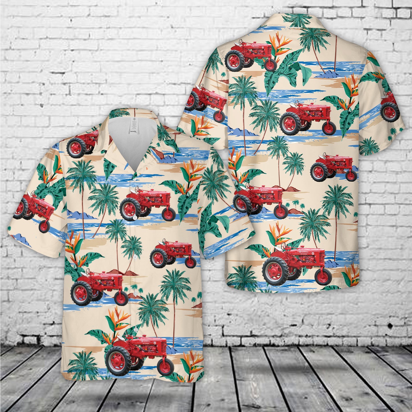 1953 Farmall Super MV High Crop Tractor Hawaiian Shirt
