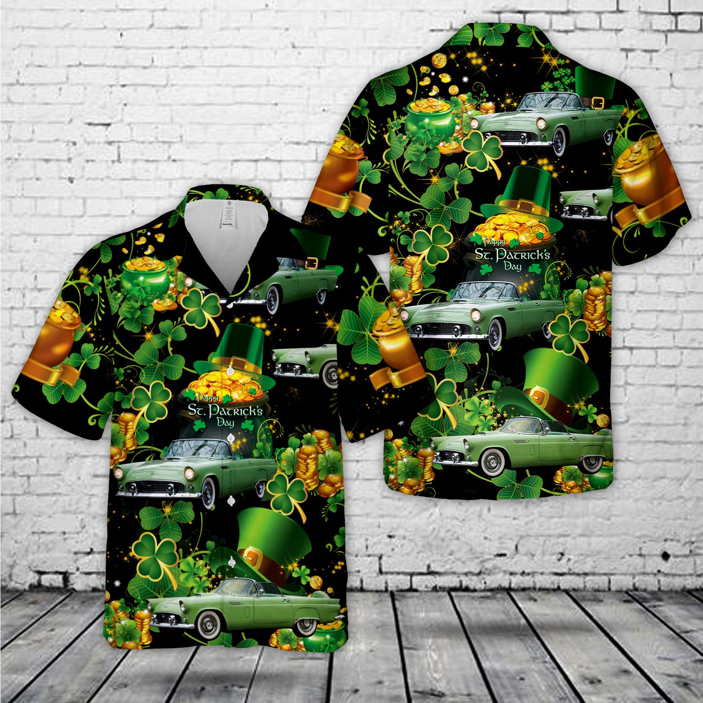 1956 Ford Thunderbird, Patrick's Day Hawaiian Shirt