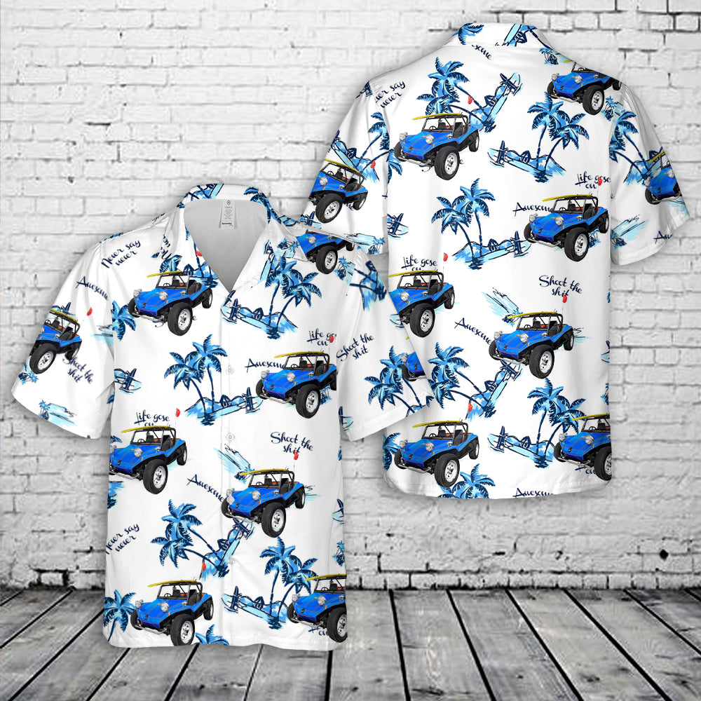 1962 Meyers Manx Dune Buggy Blue Hawaiian Shirt