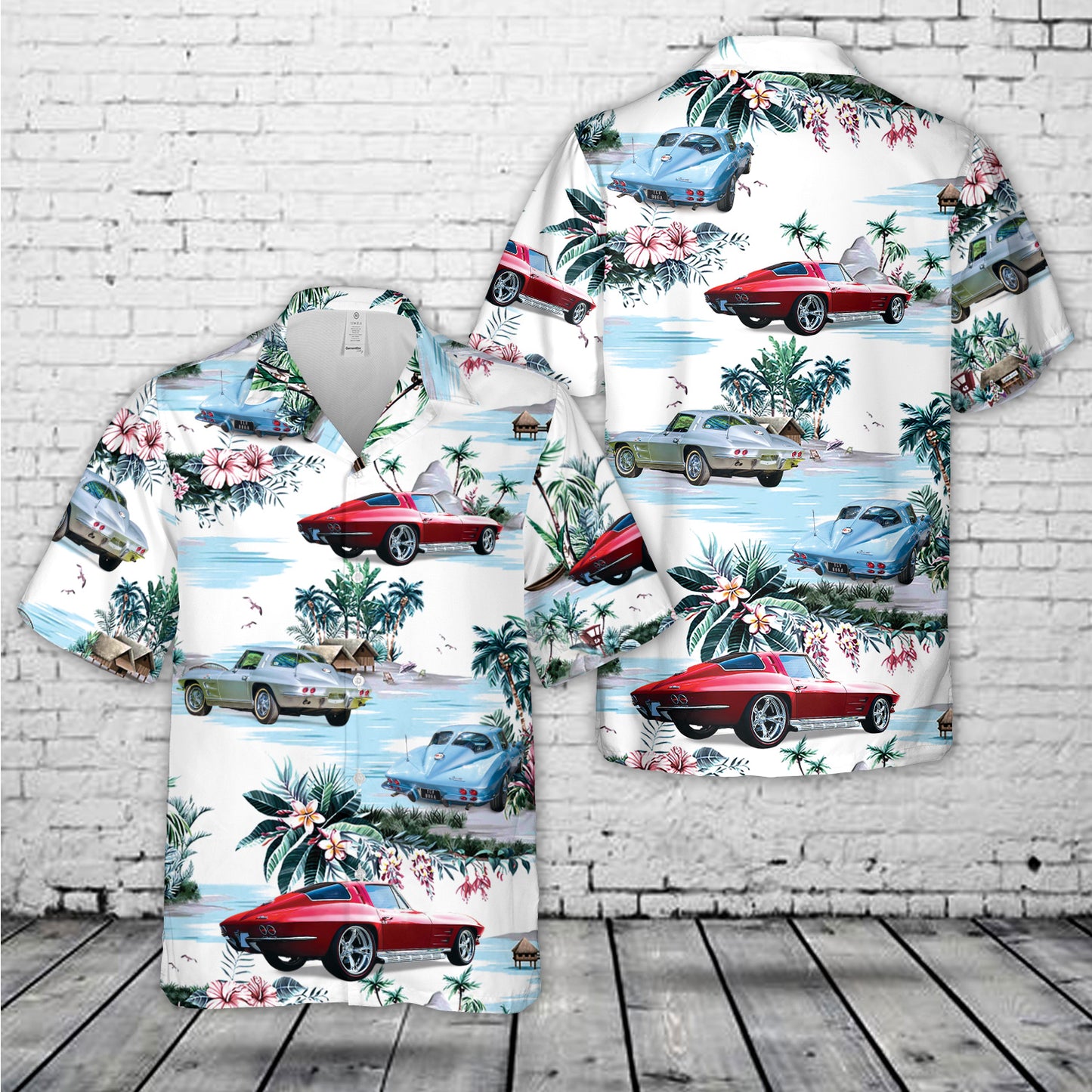 1963 Corvette Stingray Split Window Coupe Hawaiian Shirt