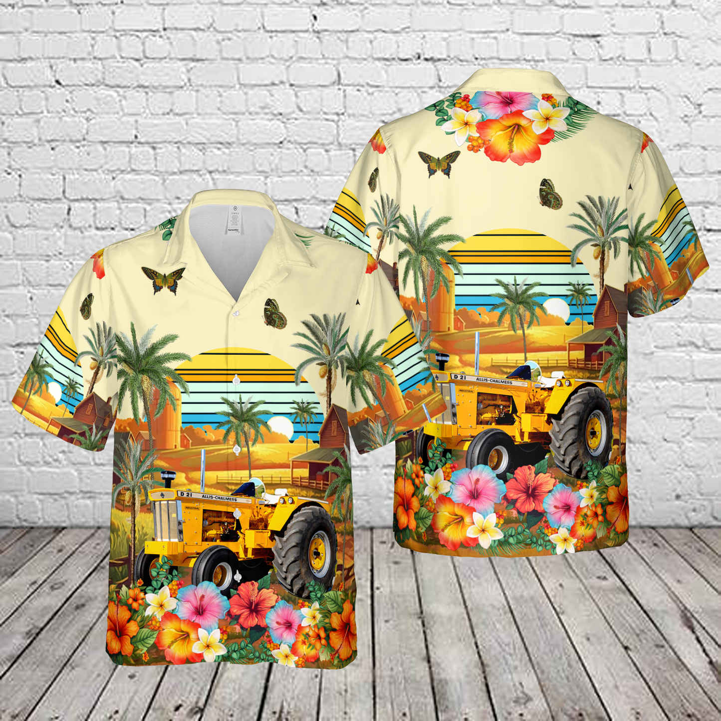 1965 Allis-Chalmers D21 Series II Tractor Yellow Hawaiian Shirt