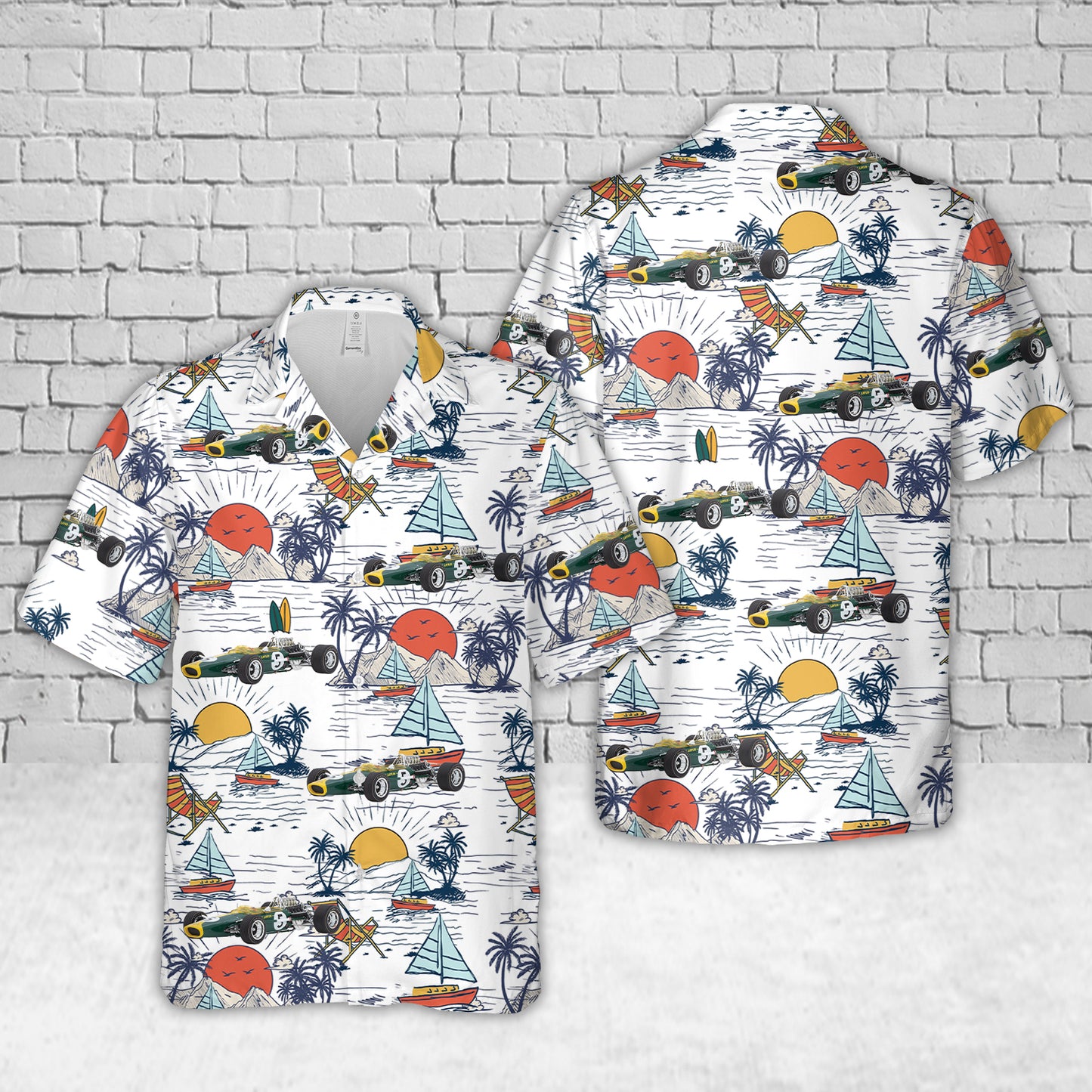 1967 Lotus 49 V8 Cosworth F1 Team Lotus Hawaiian Shirt