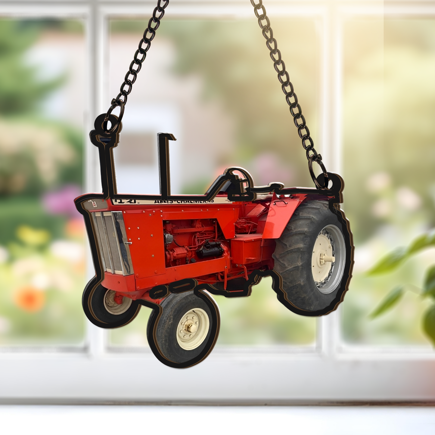 1969 Allis-Chalmers D21 Series II 2WD Tractor Custom Shape Window Hanging Suncatcher