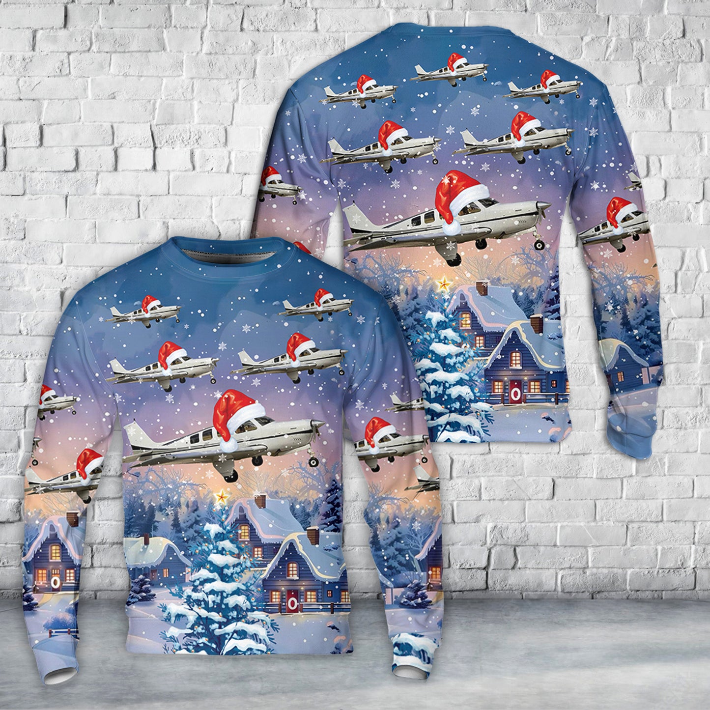 1970 Beechcraft Bonanza A36 Aircraft Christmas AOP Sweater