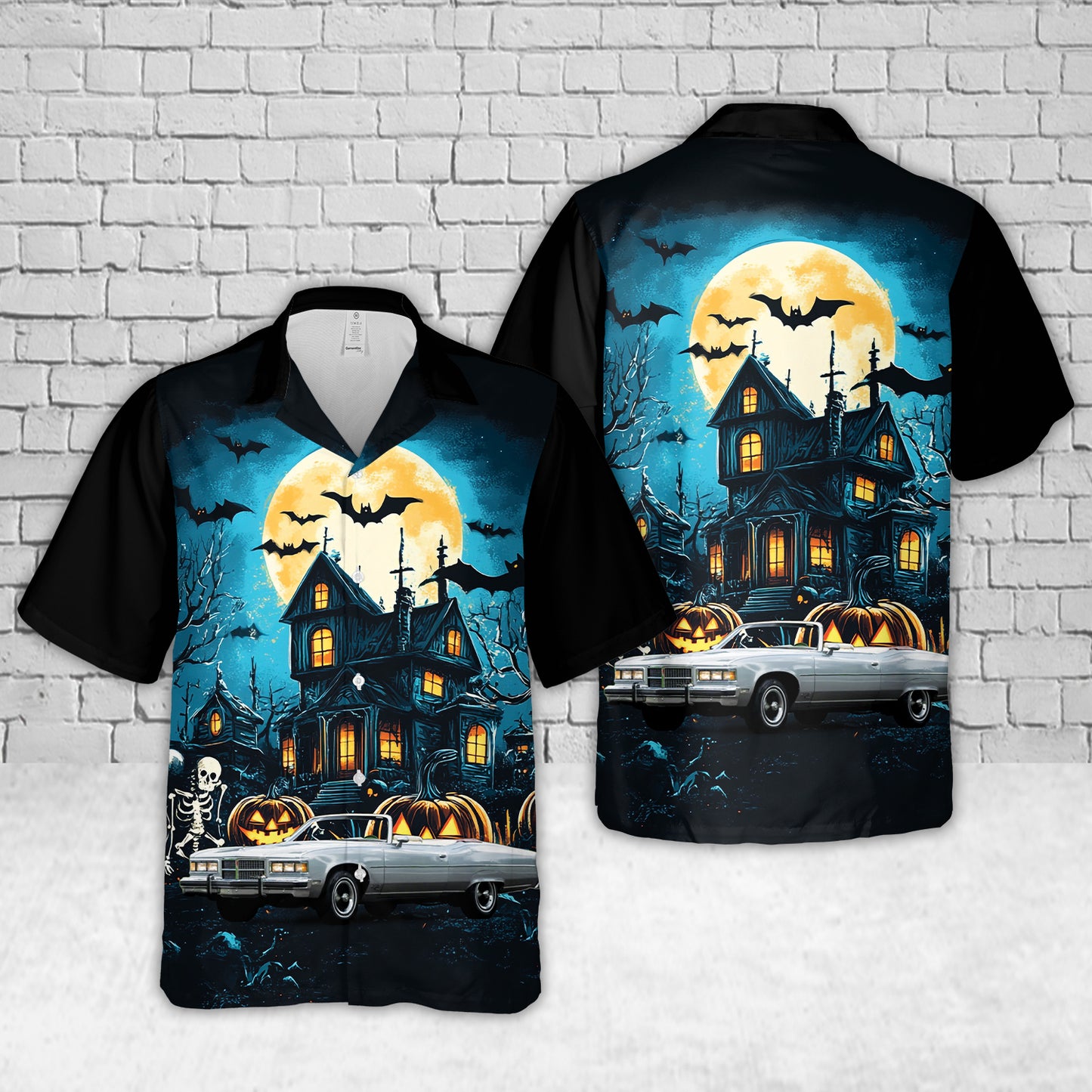 1975 Pontiac Grand Ville Brougham convertible Halloween Hawaiian Shirt