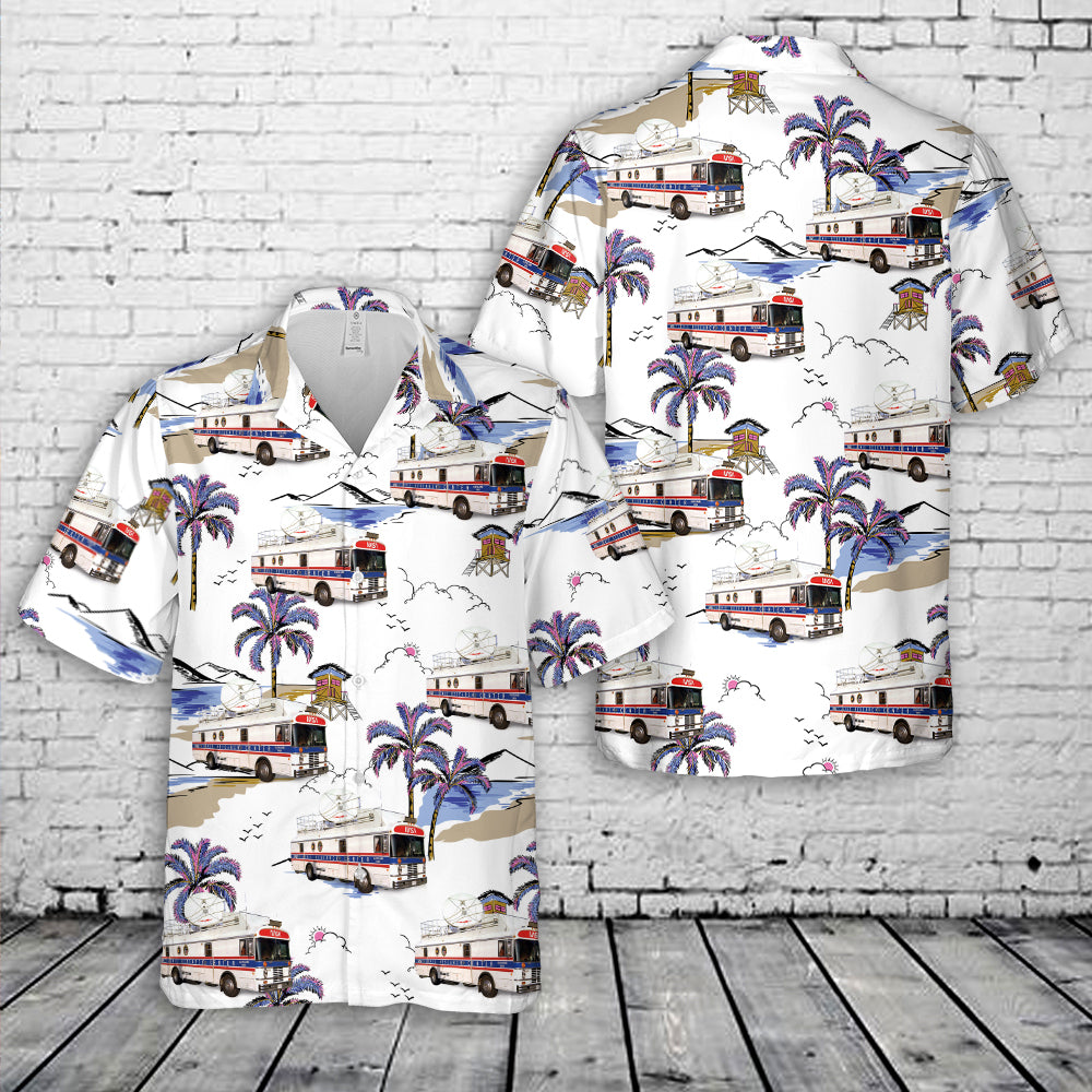 1977 Blue Bird NASA mobile command center Hawaiian Shirt