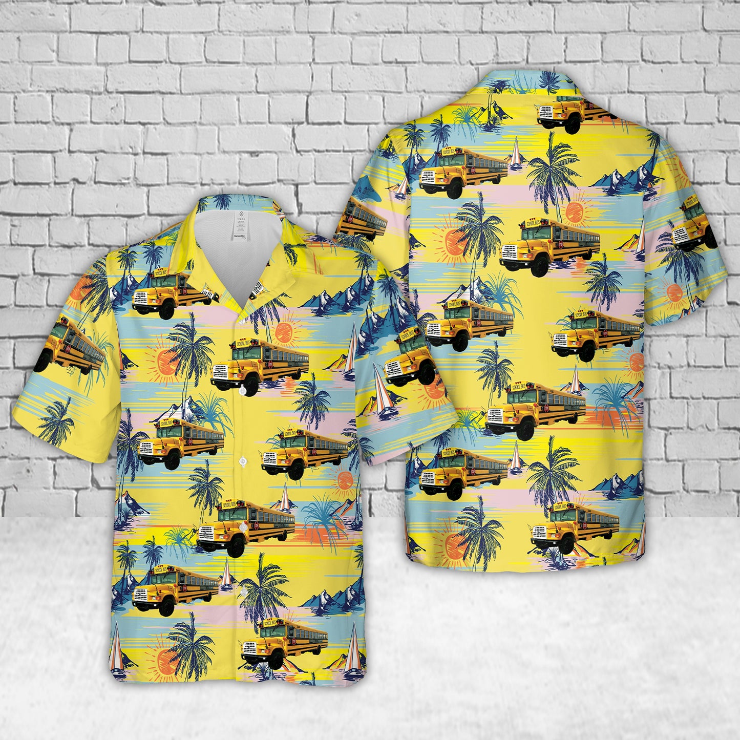 1996 Ford F-700 Thomas School Bus Hawaiian Shirt