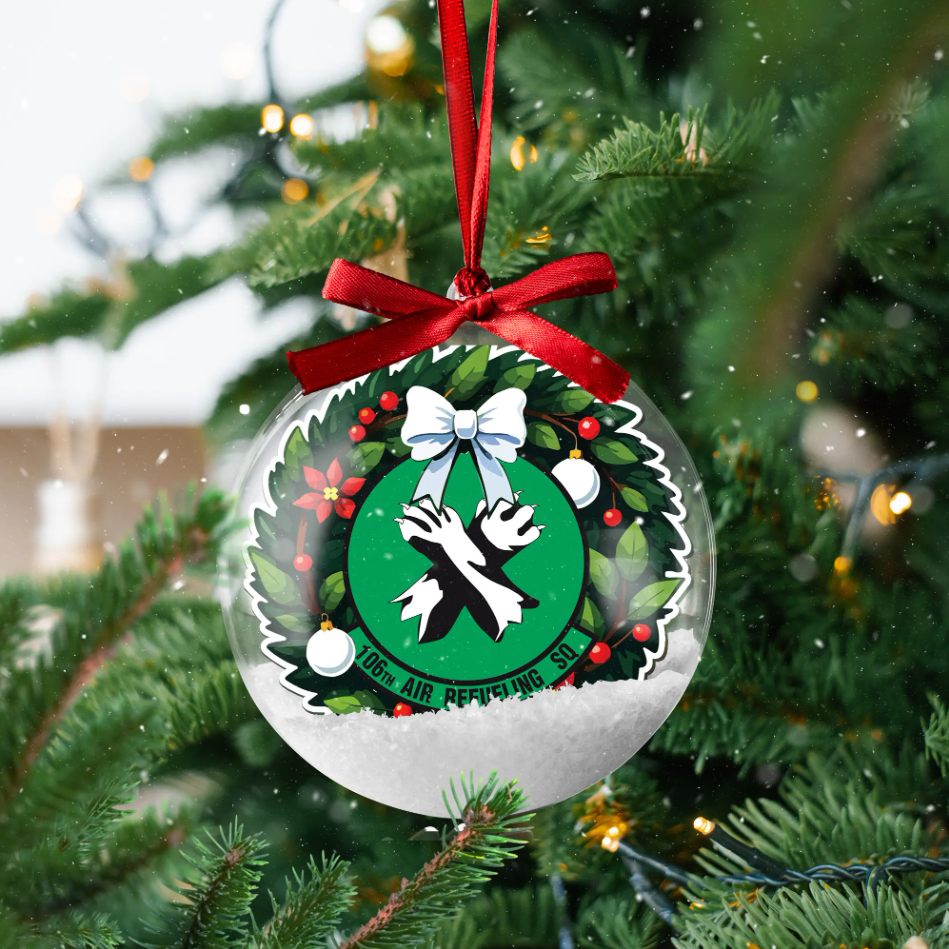 106th Air Refueling Squadron, Alabama Air National Guard Clear Christmas Bauble
