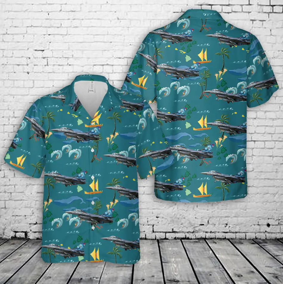 Royal Netherlands Air Force F-16 Fighting Falcon Hawaiian Shirt