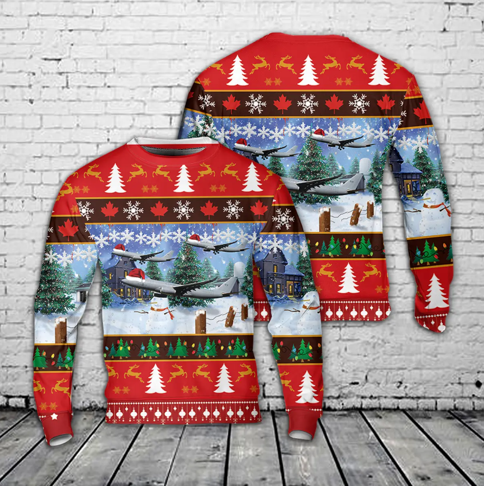 Royal Canadian Air Force (RCAF) Airbus CC-330 Husky Christmas AOP Sweater