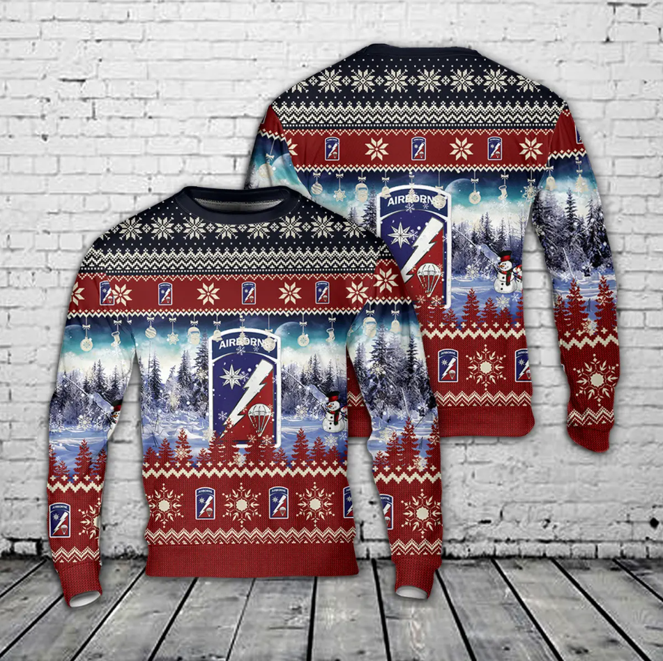 82nd Airborne sustainment brigade Christmas AOP Sweater