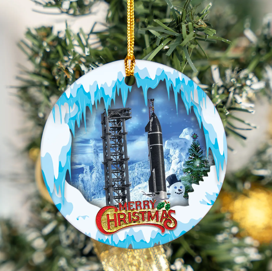SpaceX Starship SN20 Super Heavy Booster BN4 Christmas Ceramic Ornament