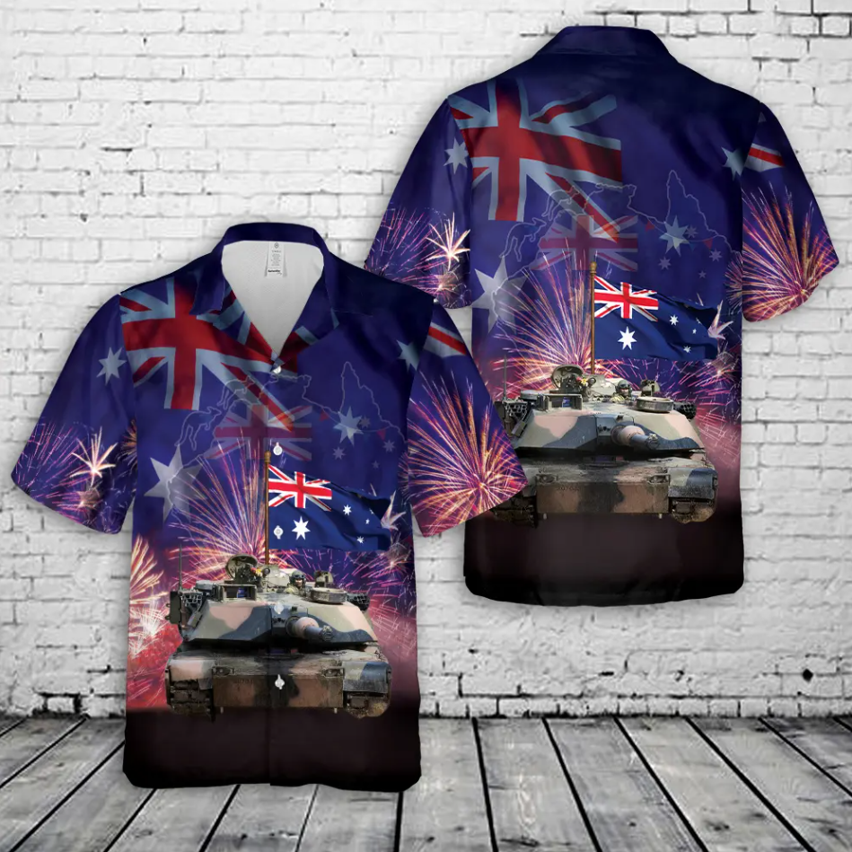 Australian Army M1A1 Abrams tank, Australia Day Hawaiian Shirt