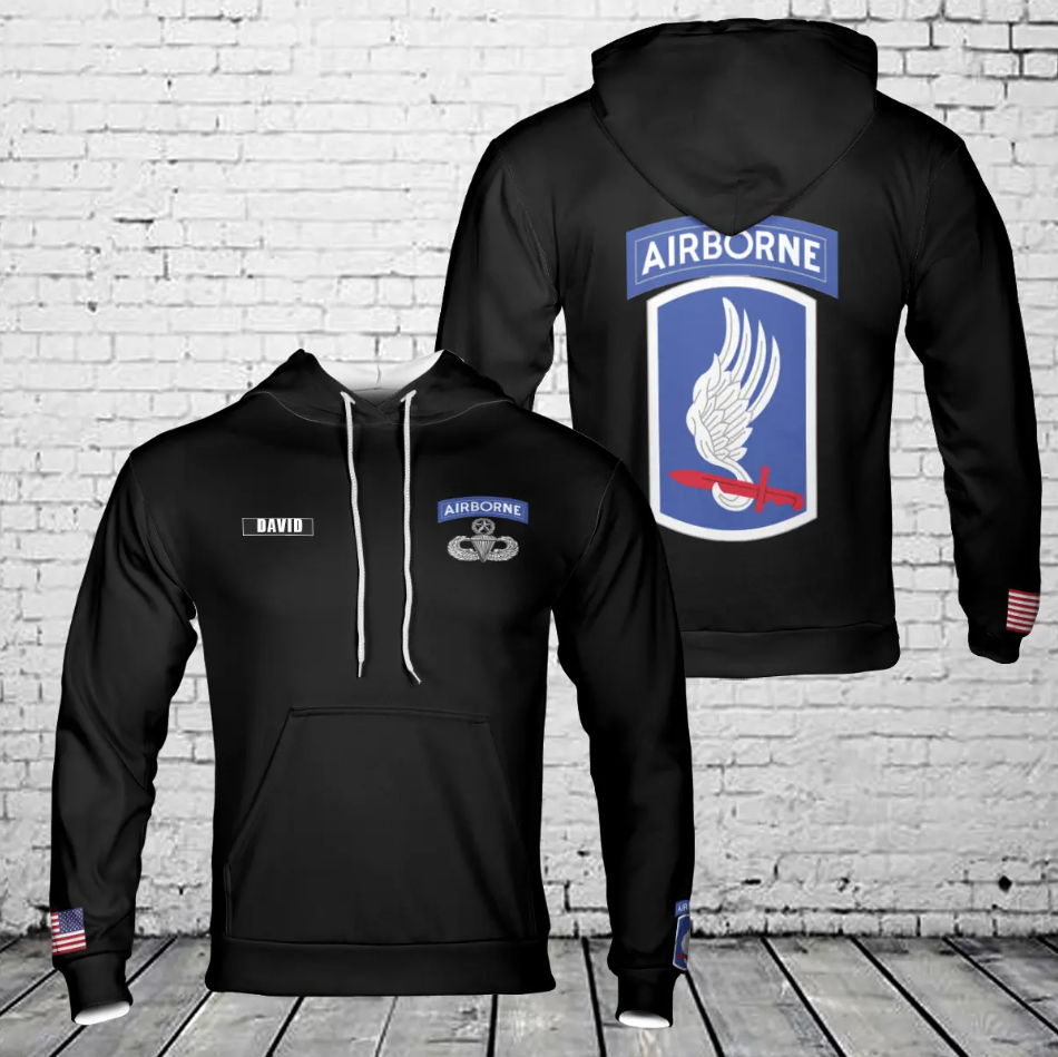 Custom Name US Army 173rd Airborne Jump Master 3D Hoodie