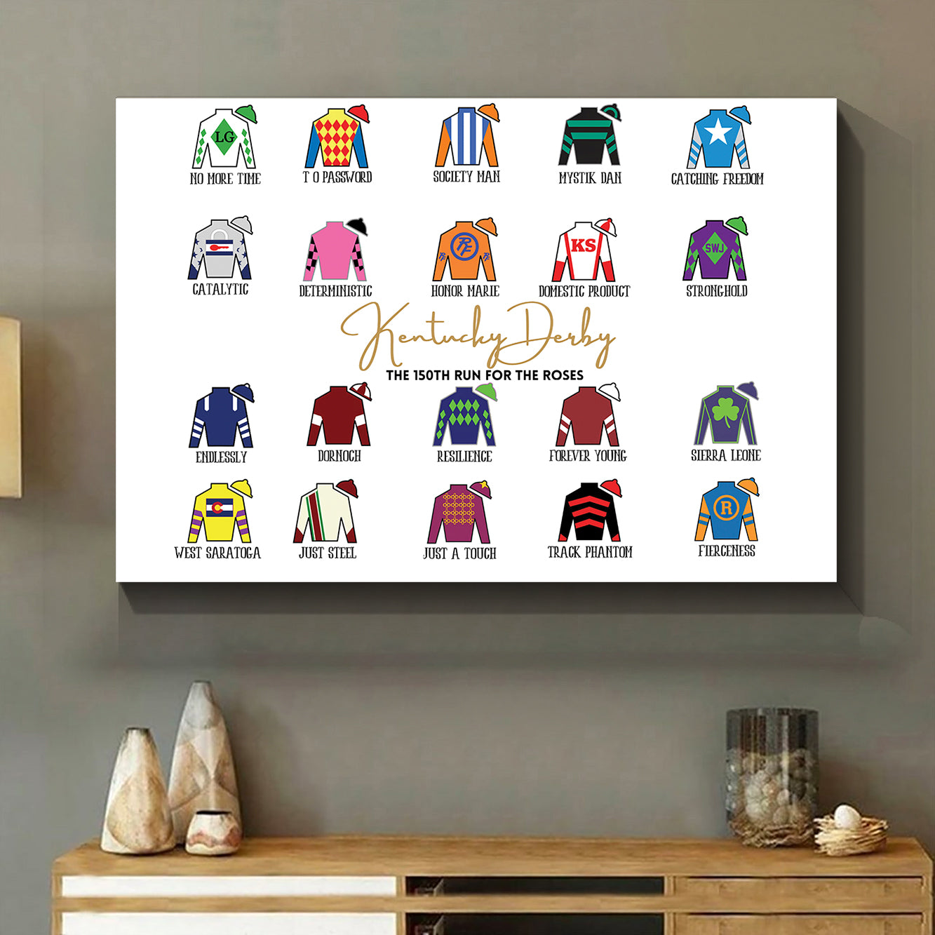 2024 Kentucky Derby Horse Jockey Silks Canvas
