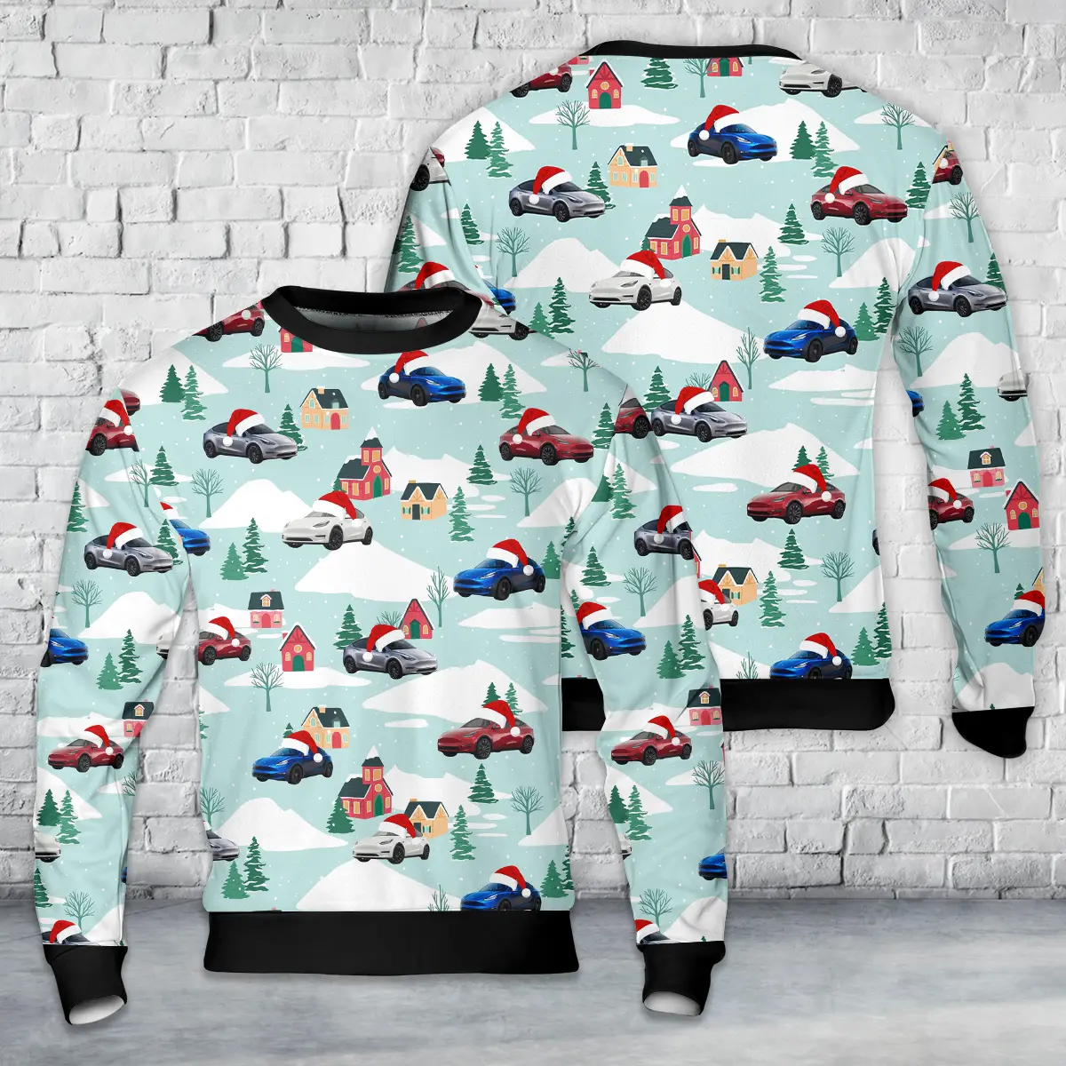 2024 Tesla Model Y AOP Christmas Sweater