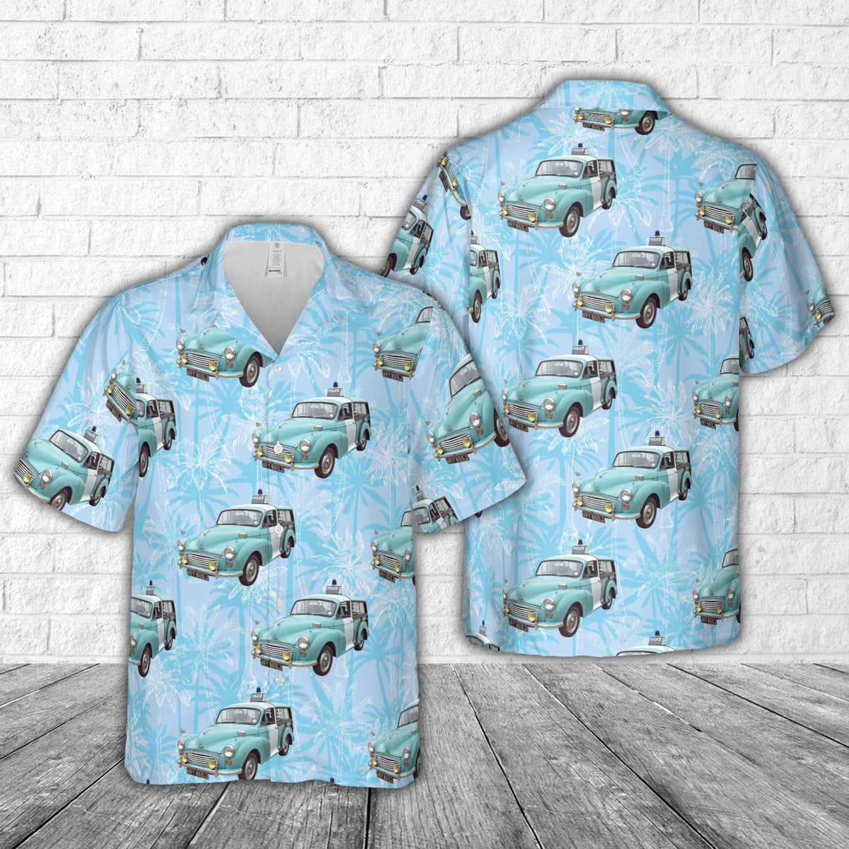 377 Morris Minor 1000 Traveller (1971) Police Hawaiian Shirt