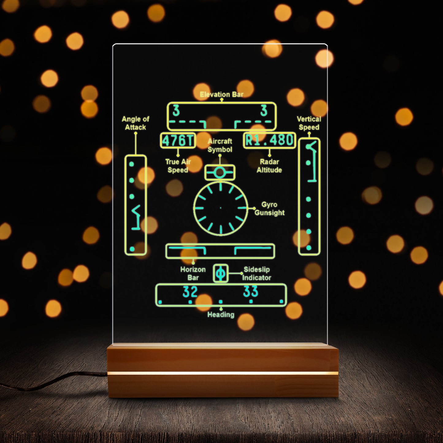 410SUM1 HUD aircraft Custom Shape Photo Night Light