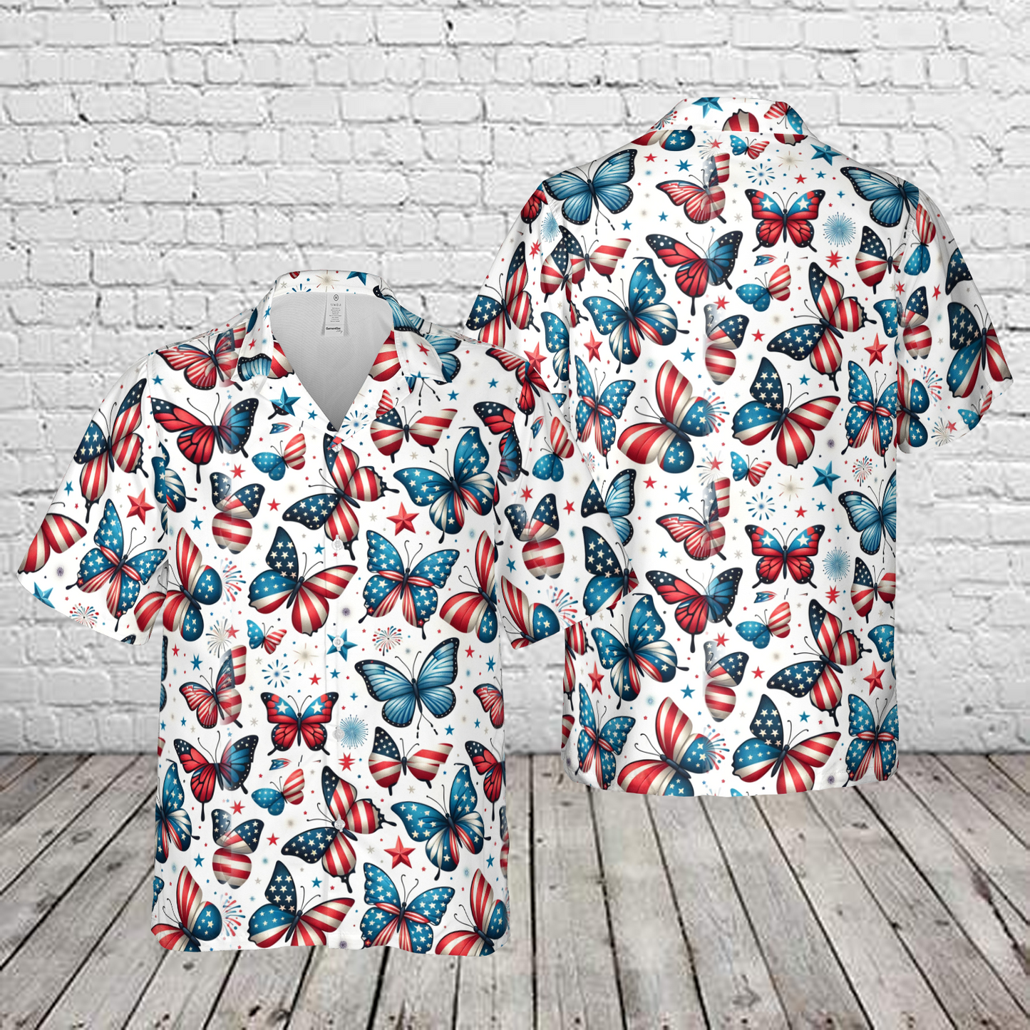 4th Of July Butterflies Hawaiian Shirt