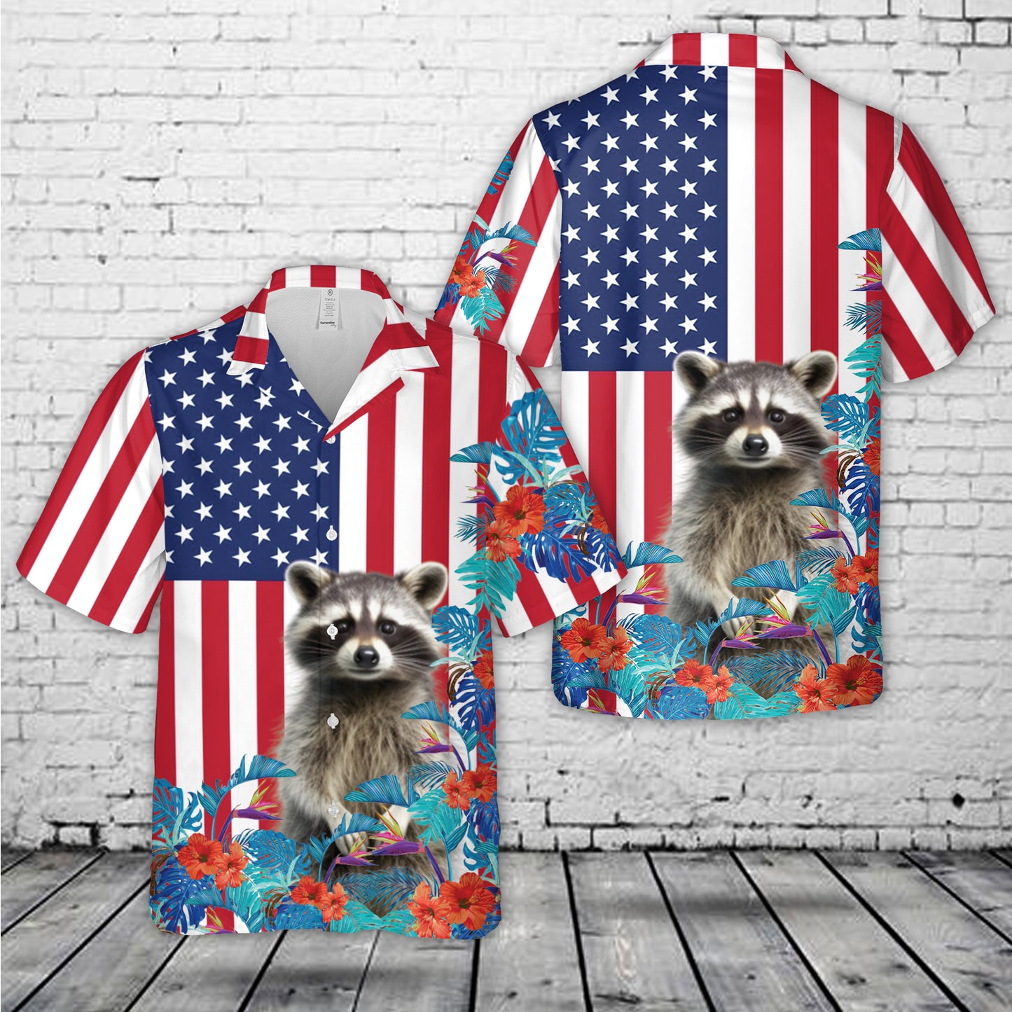 4th of July Racoon Hawaiian Shirt