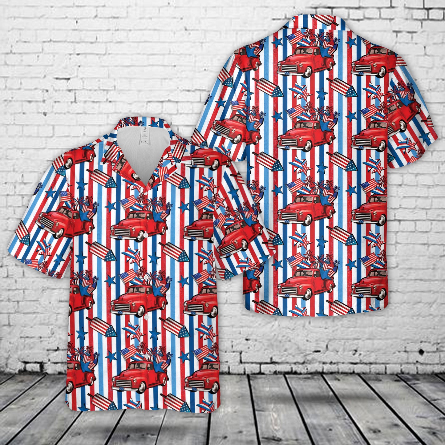 4th of July Truck Hawaiian Shirt