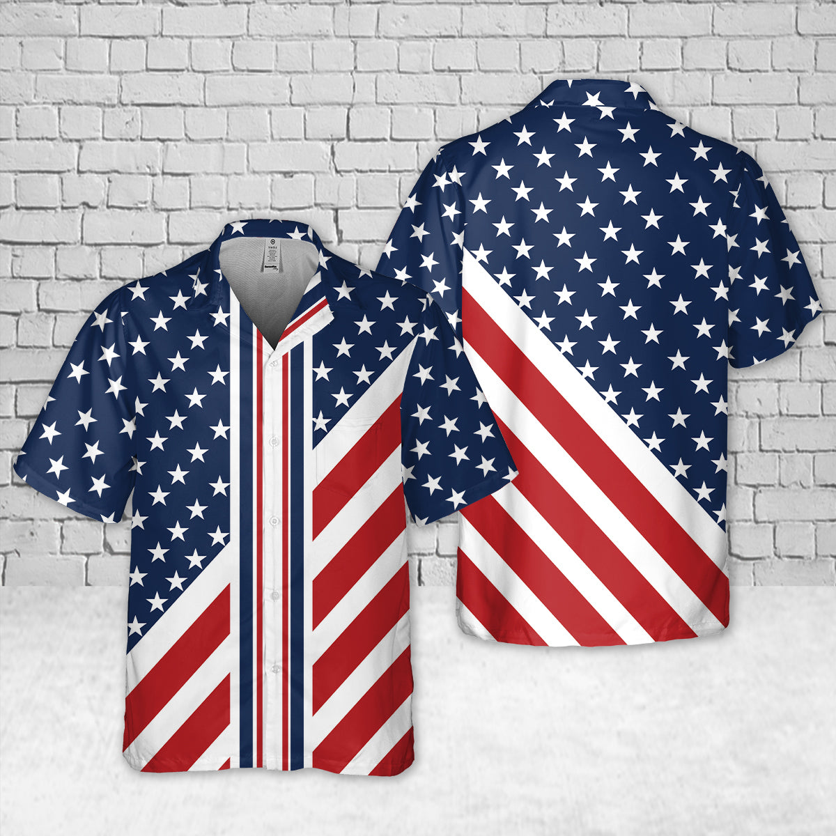 4th of July USA Flag Pocket Hawaiian Shirt