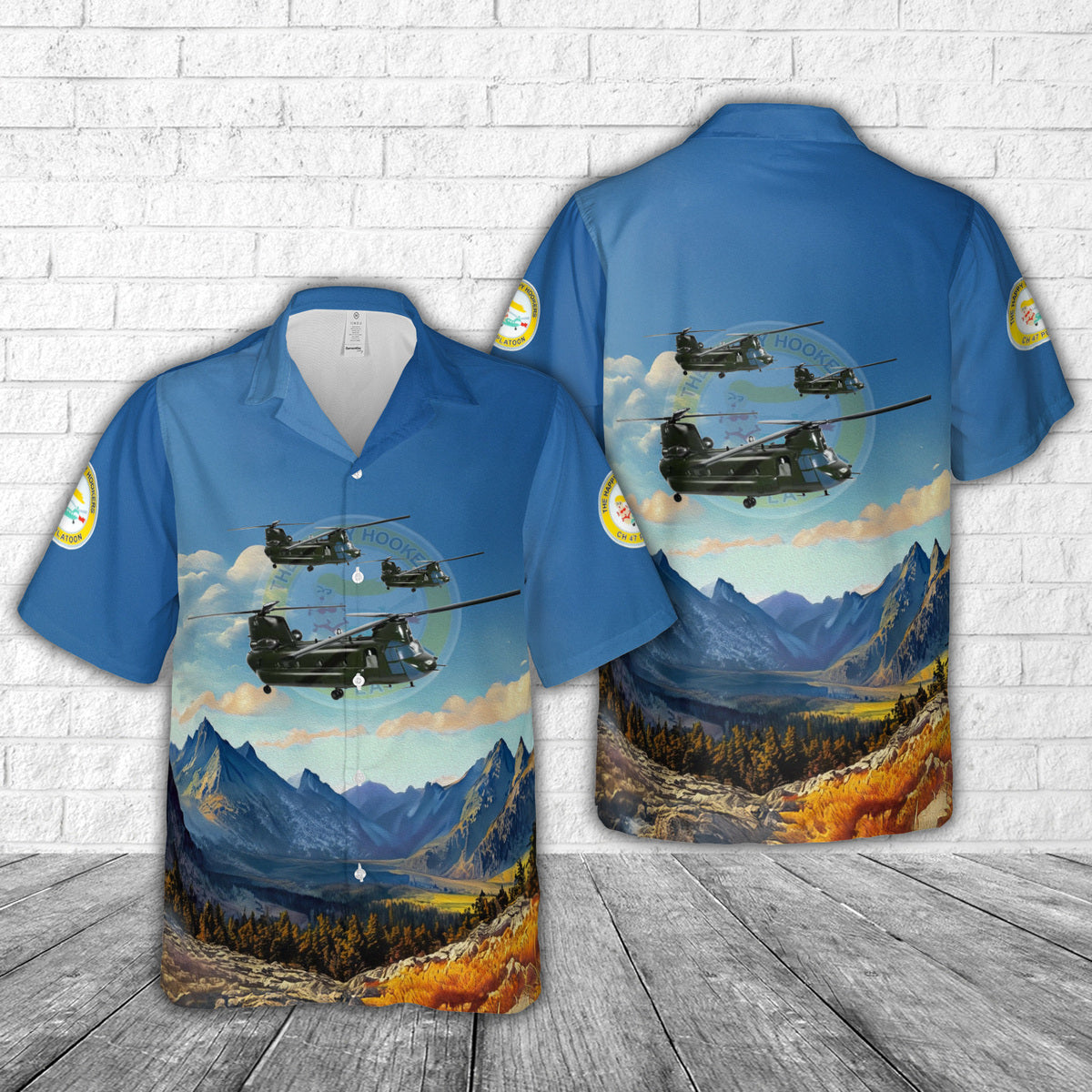 62nd AVIATION COMPANY “The Happy Hookers” CH-47 Hawaiian Shirt