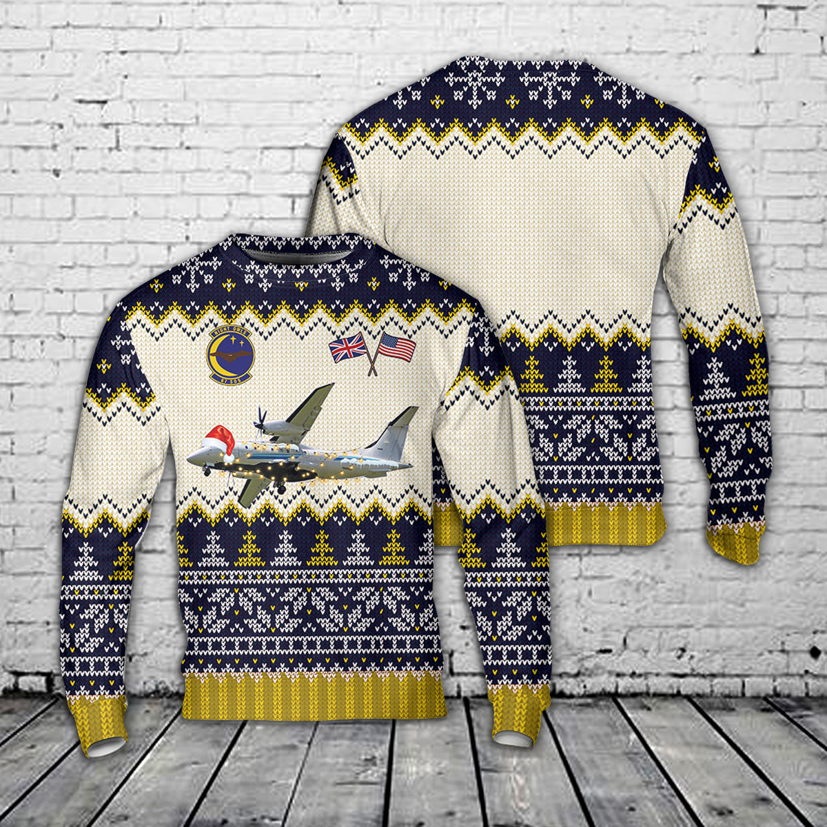 67th Special Operations Squadron C-146A Wolfhound Christmas AOP Sweater