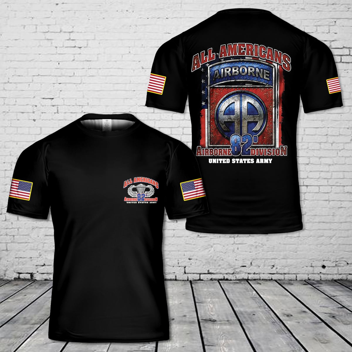 US Army 82nd Airborne Division All American T-Shirt 3D DLMP1305PT03