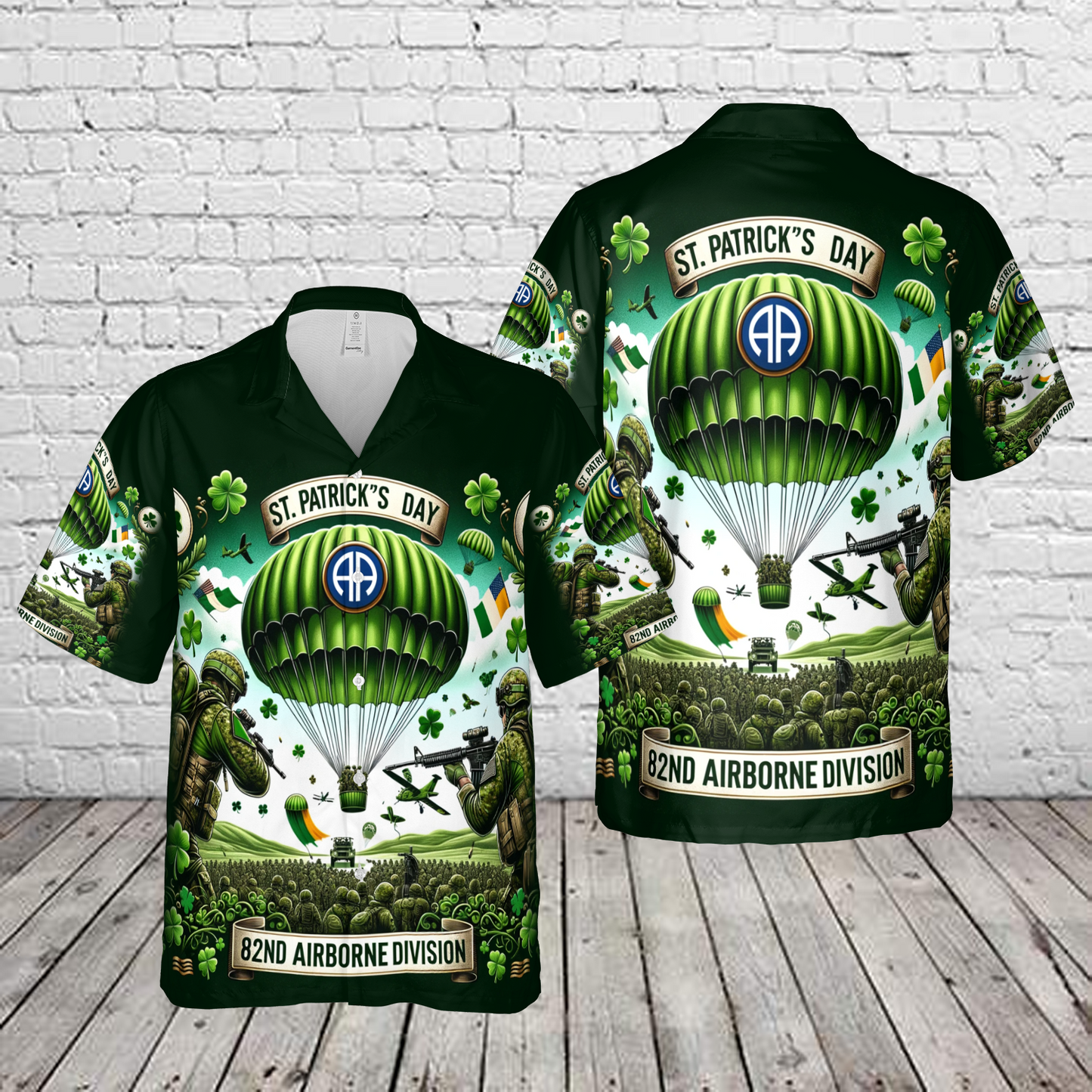 82nd Airborne Division St Patrick's Day Hawaiian Shirt