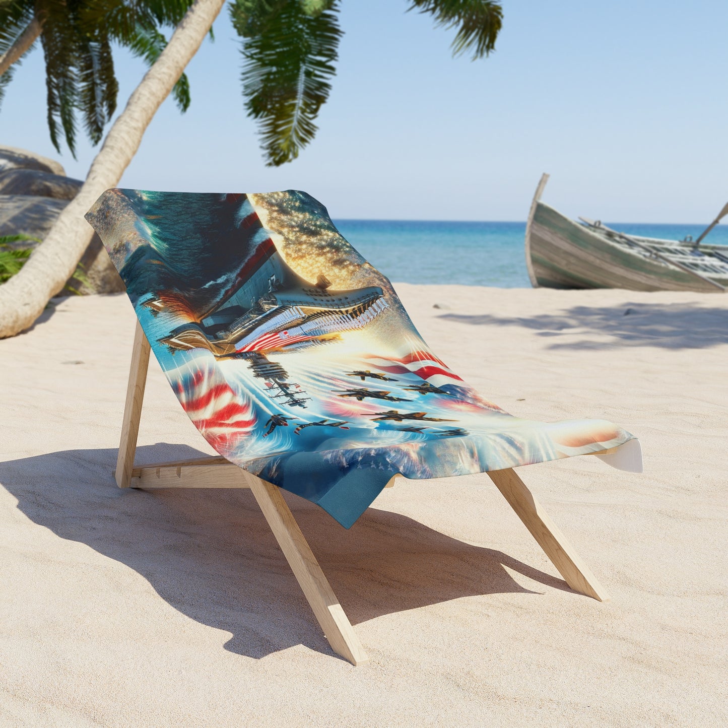 US Navy 4th Of July Beach Towel
