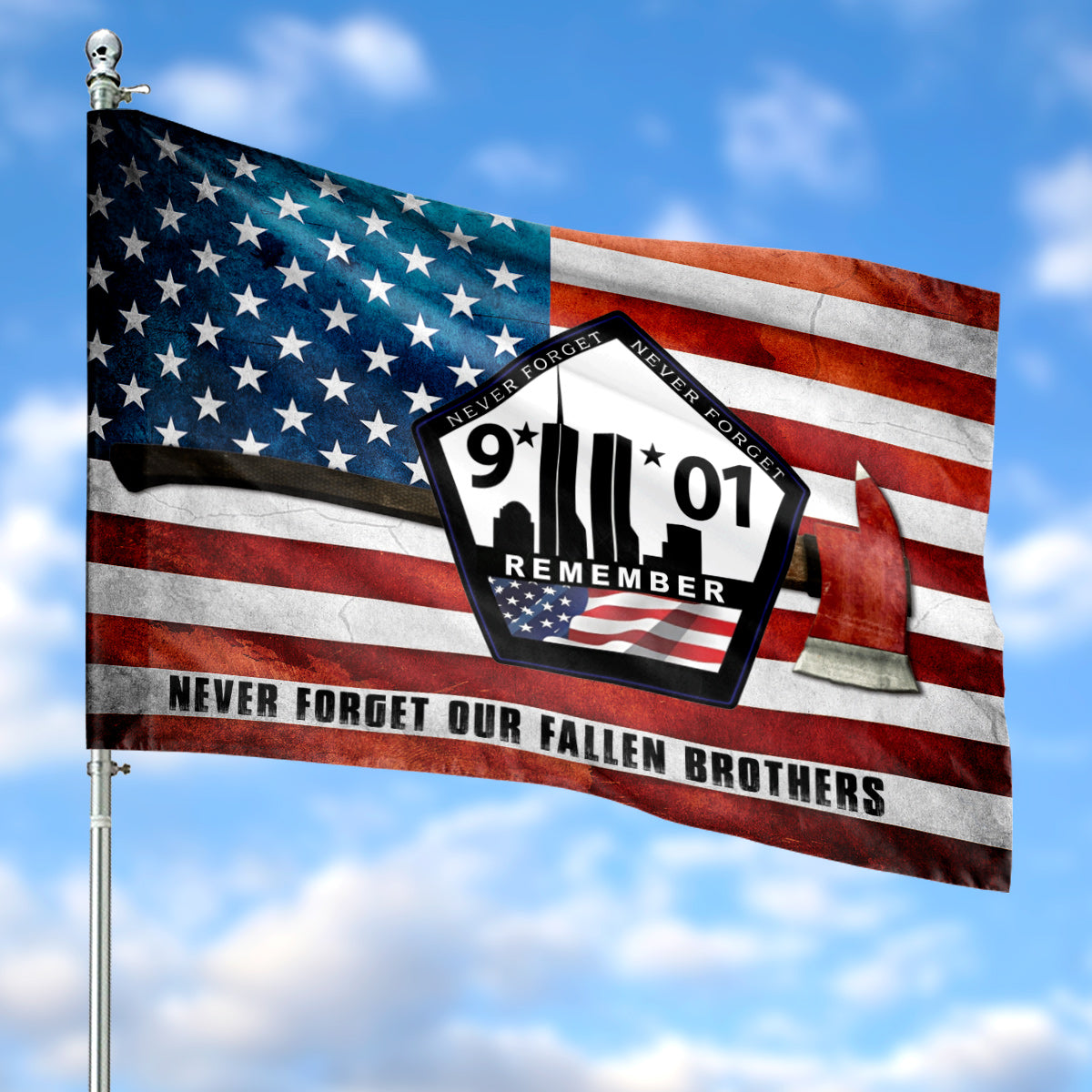 9/11 Remember Axe House Flag