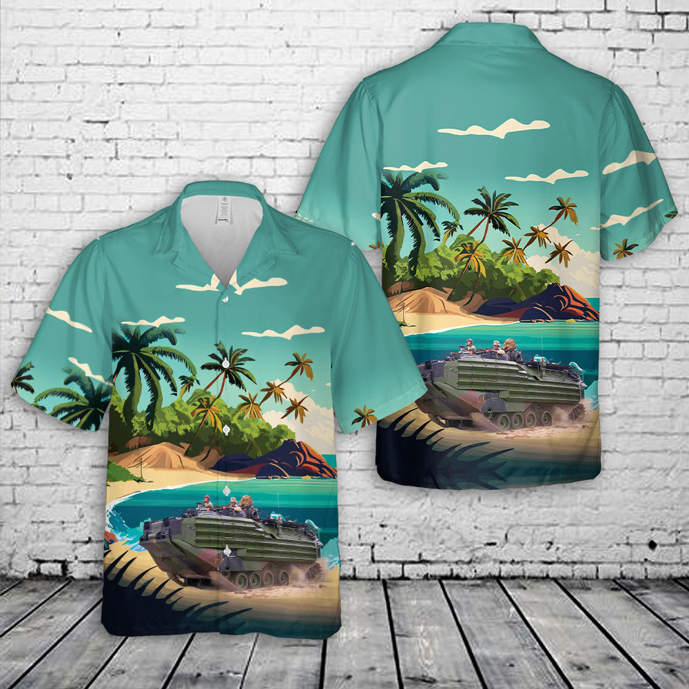 AAV-7A1 Assault Amphibious Vehicles Beach Landing Hawaiian Shirt