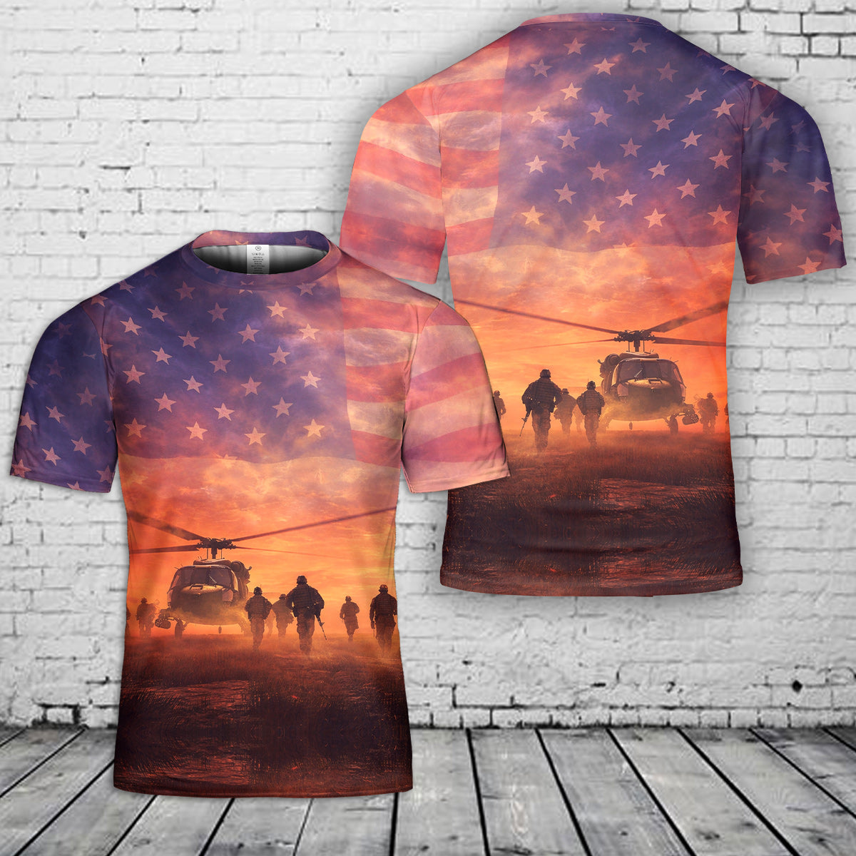 AH-64 Apache helicopter 3D T-Shirt