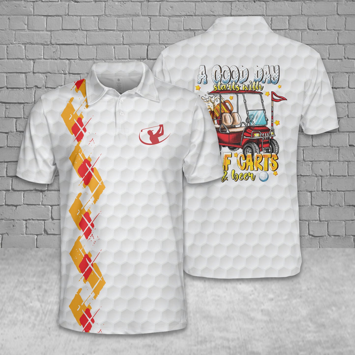 A God Day Starts With Golf Carts And Beer Polo Shirt