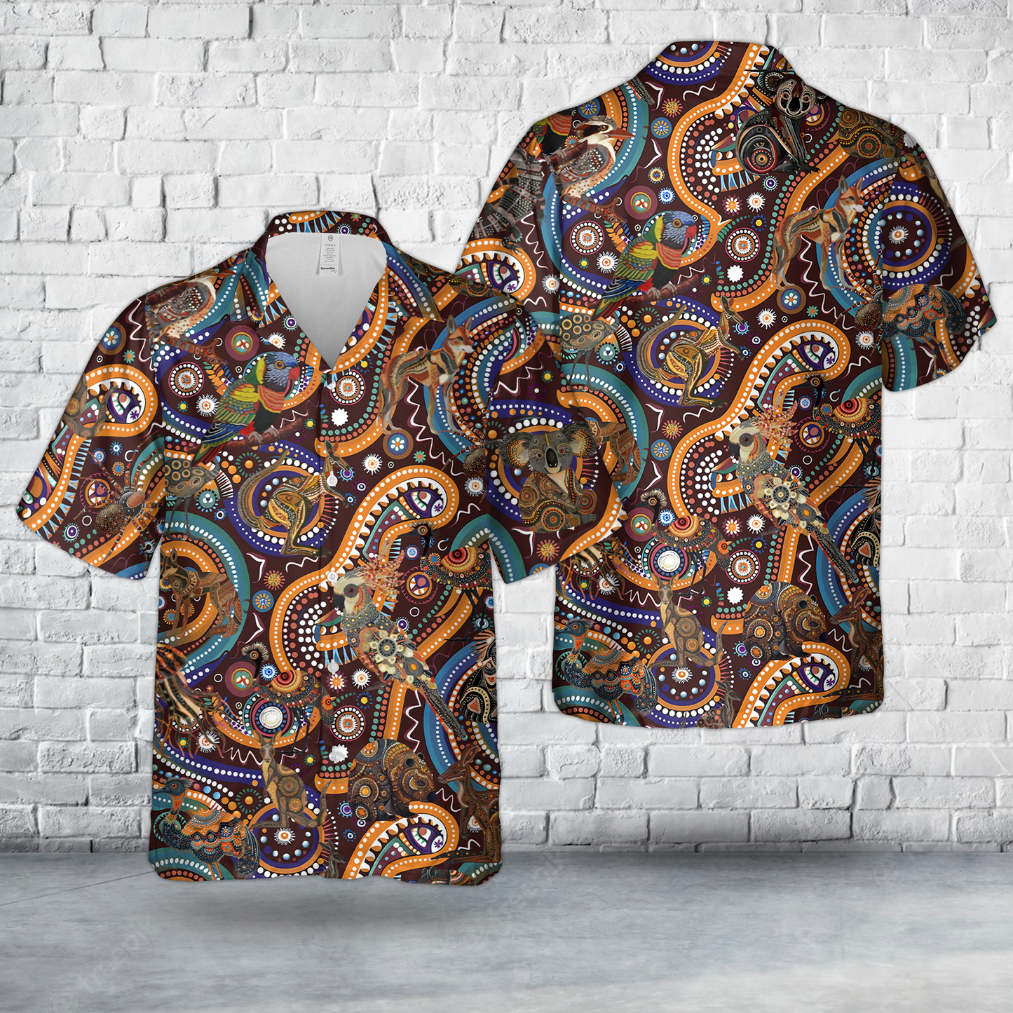 Aboriginal Inspired Australian Animals Hawaiian Shirt